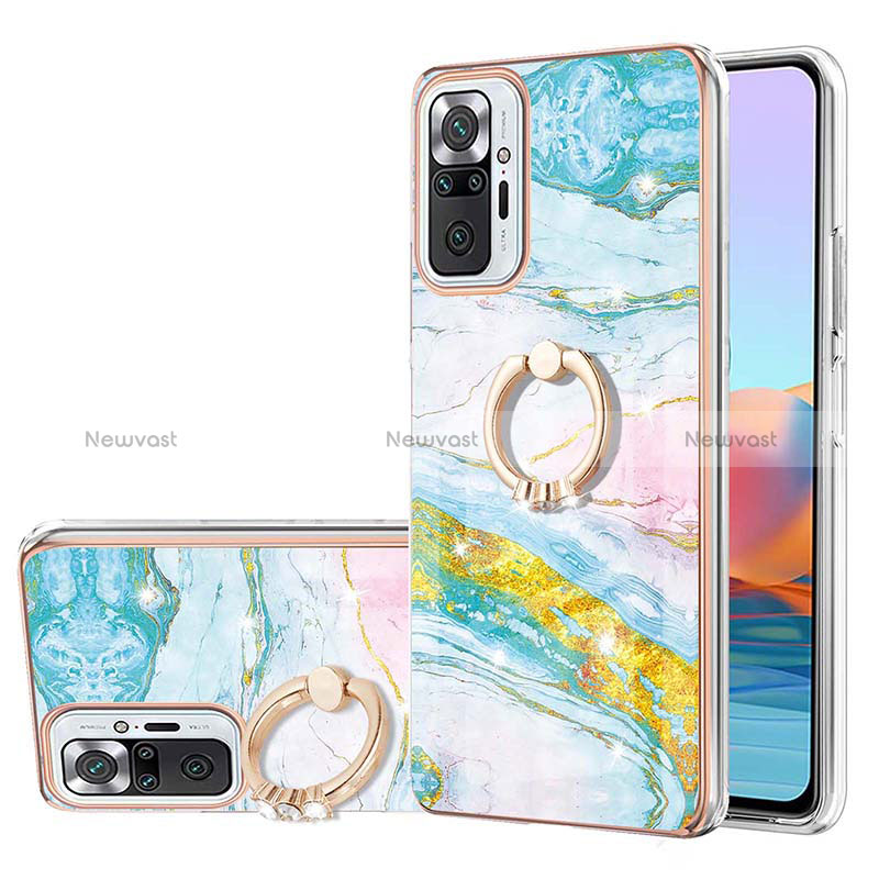 Silicone Candy Rubber Gel Fashionable Pattern Soft Case Cover with Finger Ring Stand Y05B for Xiaomi Redmi Note 10 Pro 4G