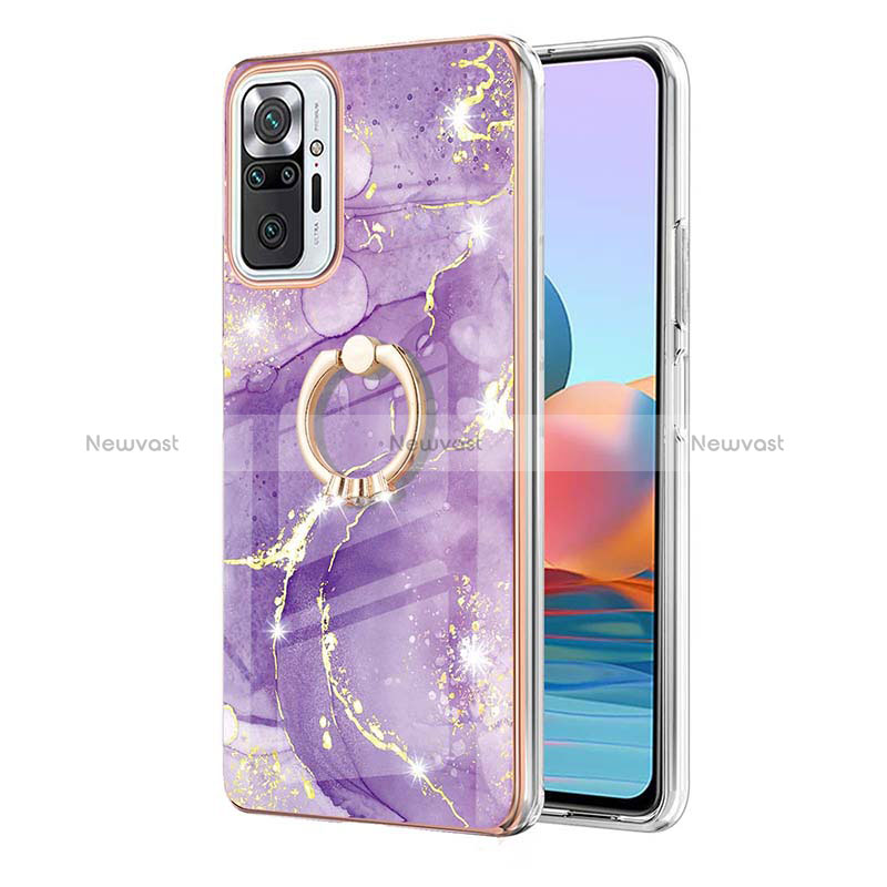 Silicone Candy Rubber Gel Fashionable Pattern Soft Case Cover with Finger Ring Stand Y05B for Xiaomi Redmi Note 10 Pro 4G