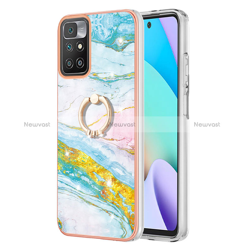 Silicone Candy Rubber Gel Fashionable Pattern Soft Case Cover with Finger Ring Stand Y05B for Xiaomi Redmi Note 11 4G (2021)