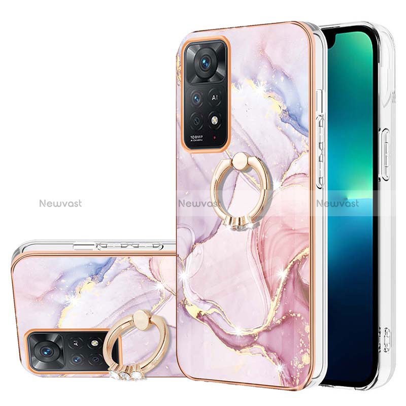 Silicone Candy Rubber Gel Fashionable Pattern Soft Case Cover with Finger Ring Stand Y05B for Xiaomi Redmi Note 11 Pro 5G