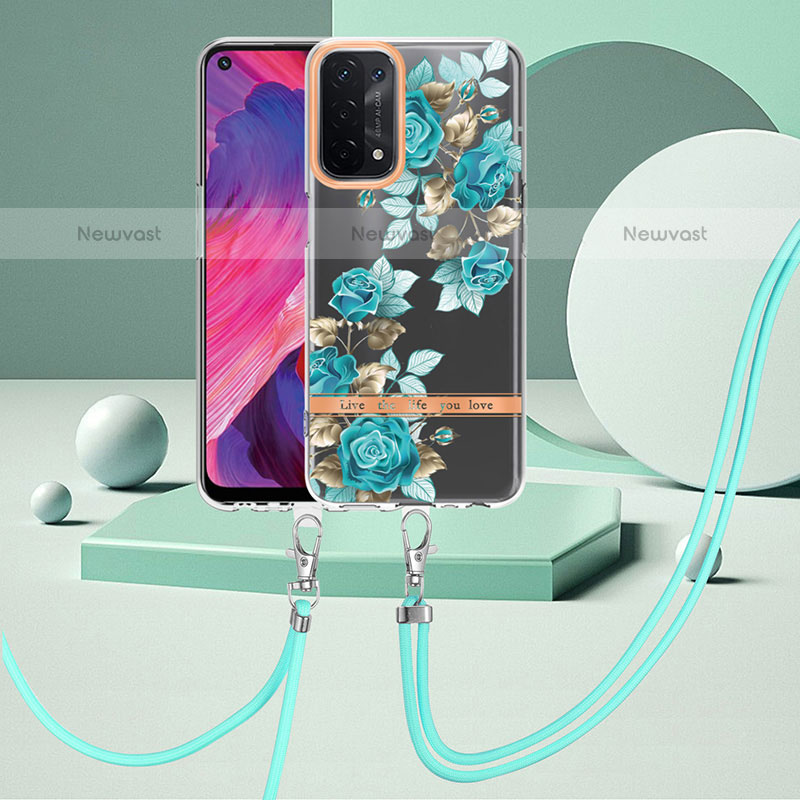 Silicone Candy Rubber Gel Fashionable Pattern Soft Case Cover with Finger Ring Stand Y06B for Oppo A93 5G