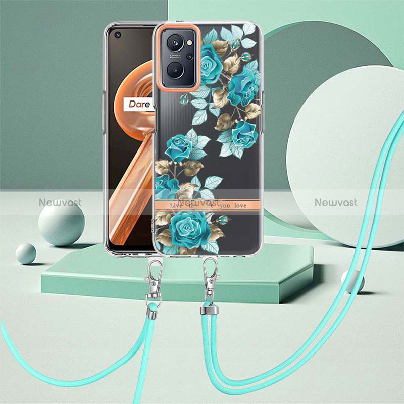 Silicone Candy Rubber Gel Fashionable Pattern Soft Case Cover with Finger Ring Stand Y06B for Oppo A96 4G