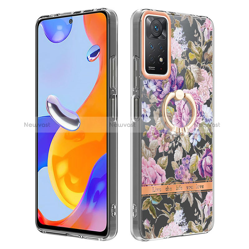 Silicone Candy Rubber Gel Fashionable Pattern Soft Case Cover with Finger Ring Stand Y06B for Xiaomi Redmi Note 11 Pro 5G