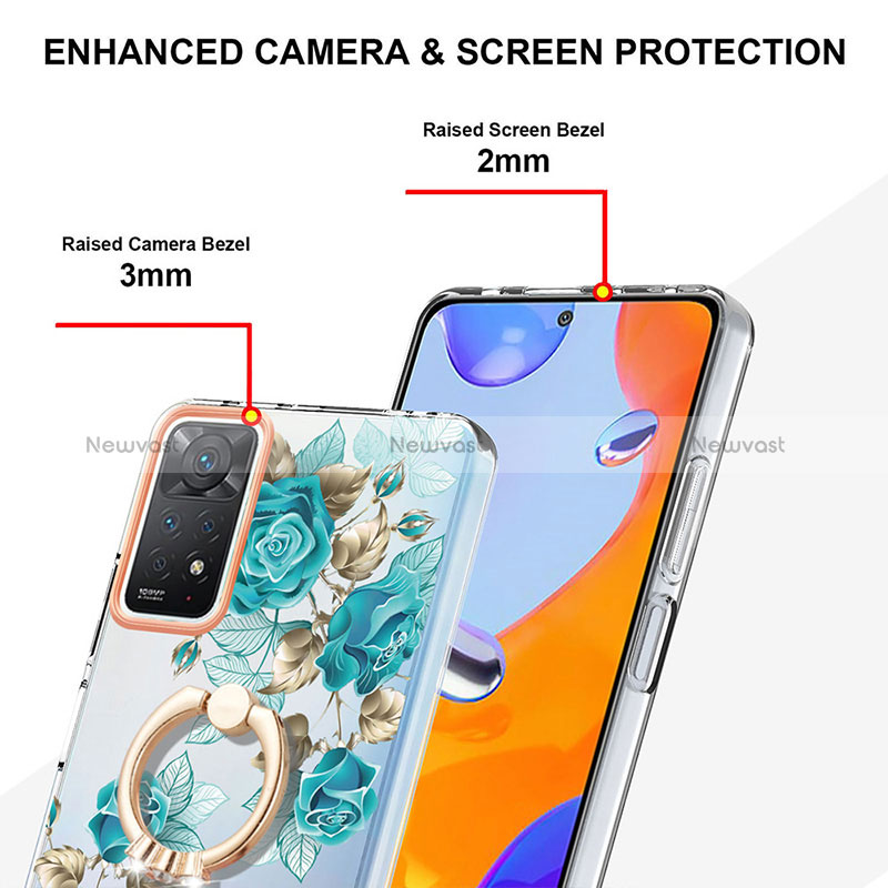 Silicone Candy Rubber Gel Fashionable Pattern Soft Case Cover with Finger Ring Stand Y06B for Xiaomi Redmi Note 12 Pro 4G