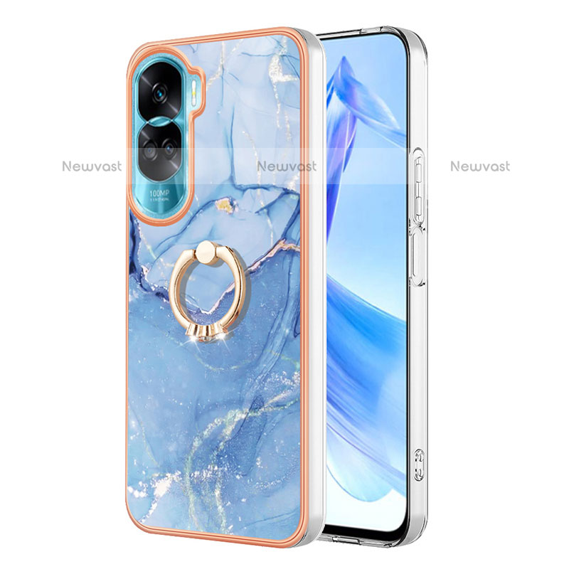 Silicone Candy Rubber Gel Fashionable Pattern Soft Case Cover with Finger Ring Stand YB1 for Huawei Honor 90 Lite 5G