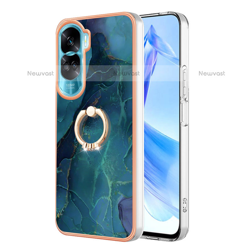 Silicone Candy Rubber Gel Fashionable Pattern Soft Case Cover with Finger Ring Stand YB1 for Huawei Honor 90 Lite 5G