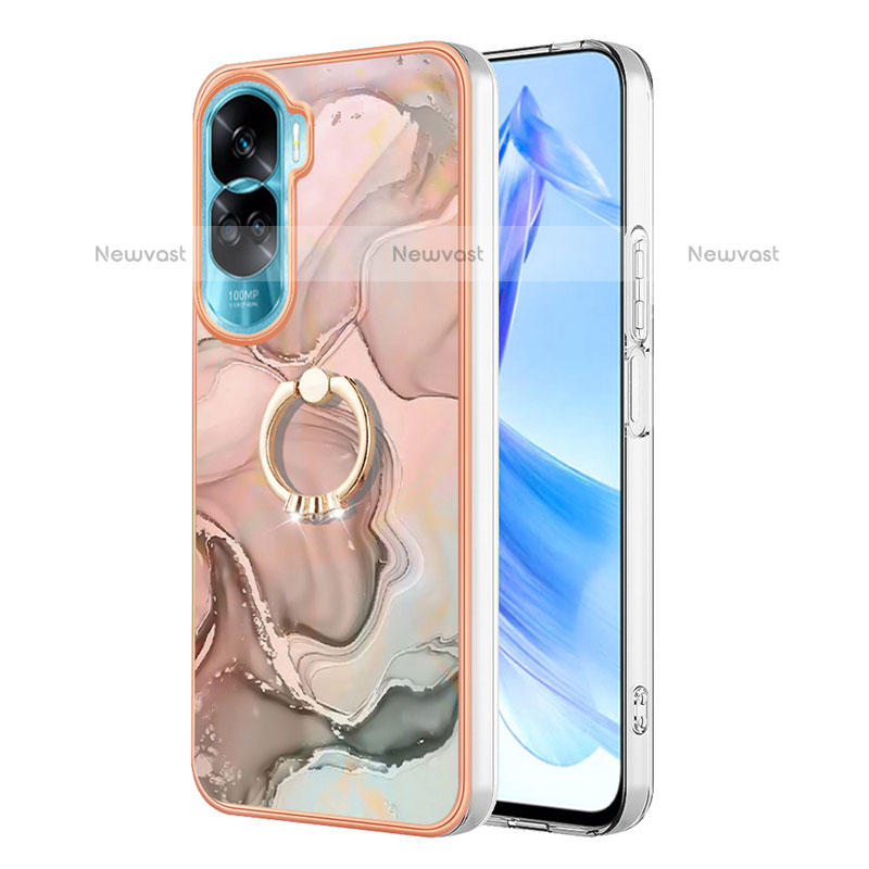 Silicone Candy Rubber Gel Fashionable Pattern Soft Case Cover with Finger Ring Stand YB1 for Huawei Honor 90 Lite 5G Mixed