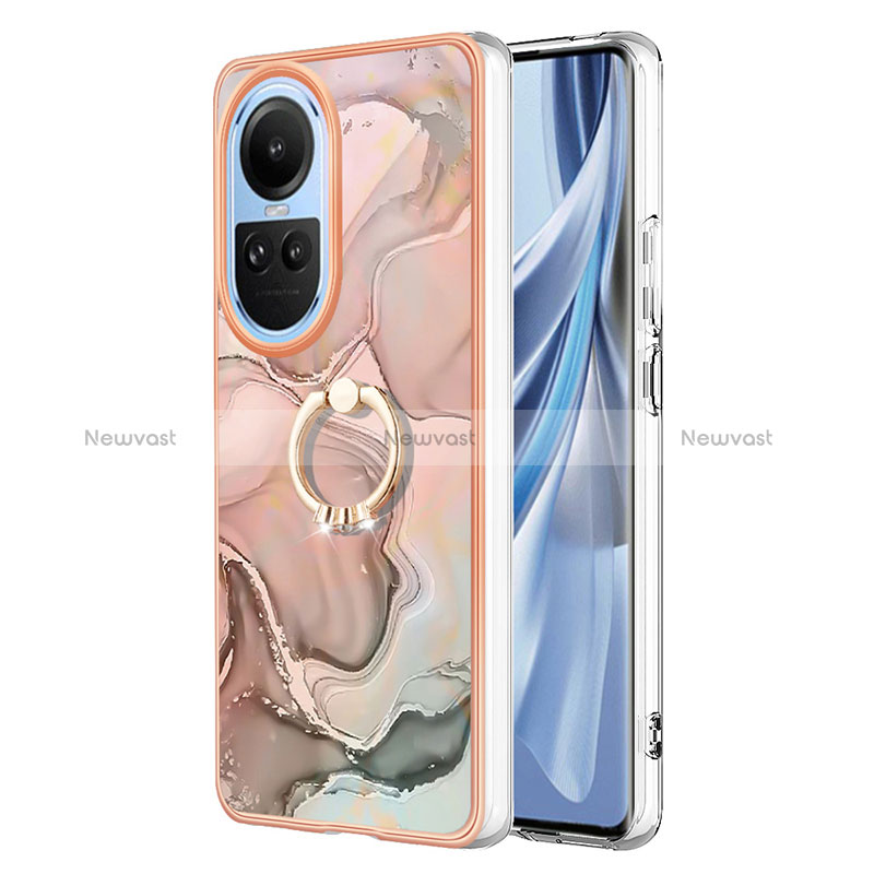 Silicone Candy Rubber Gel Fashionable Pattern Soft Case Cover with Finger Ring Stand YB1 for Oppo Reno10 5G