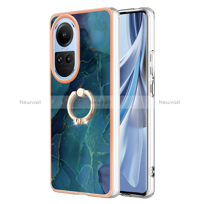 Silicone Candy Rubber Gel Fashionable Pattern Soft Case Cover with Finger Ring Stand YB1 for Oppo Reno10 Pro 5G