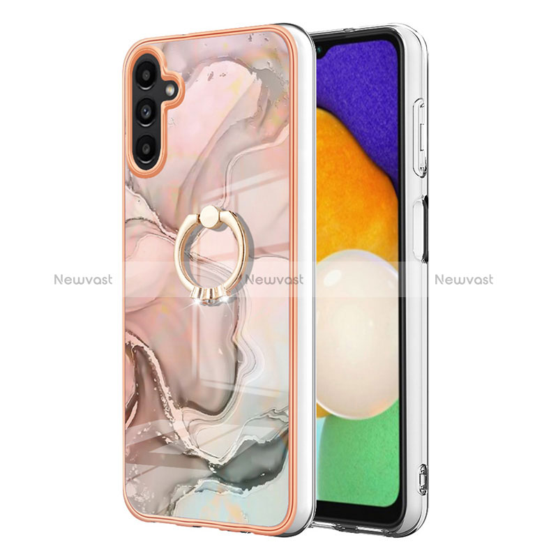 Silicone Candy Rubber Gel Fashionable Pattern Soft Case Cover with Finger Ring Stand YB1 for Samsung Galaxy A34 5G