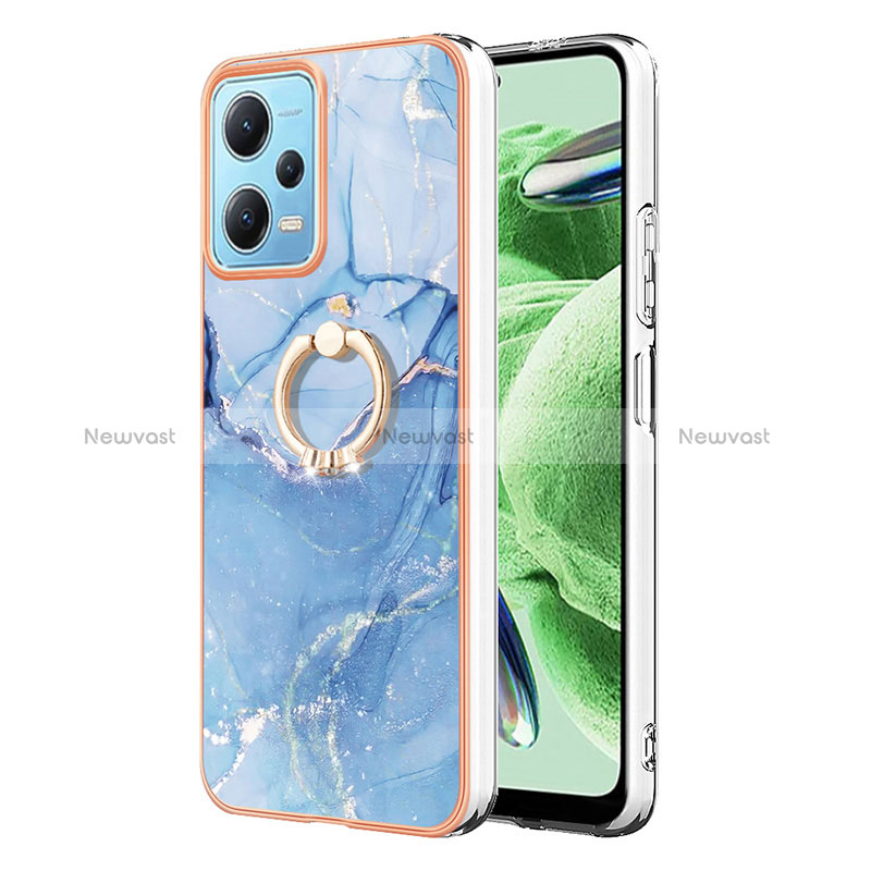 Silicone Candy Rubber Gel Fashionable Pattern Soft Case Cover with Finger Ring Stand YB1 for Xiaomi Poco X5 5G