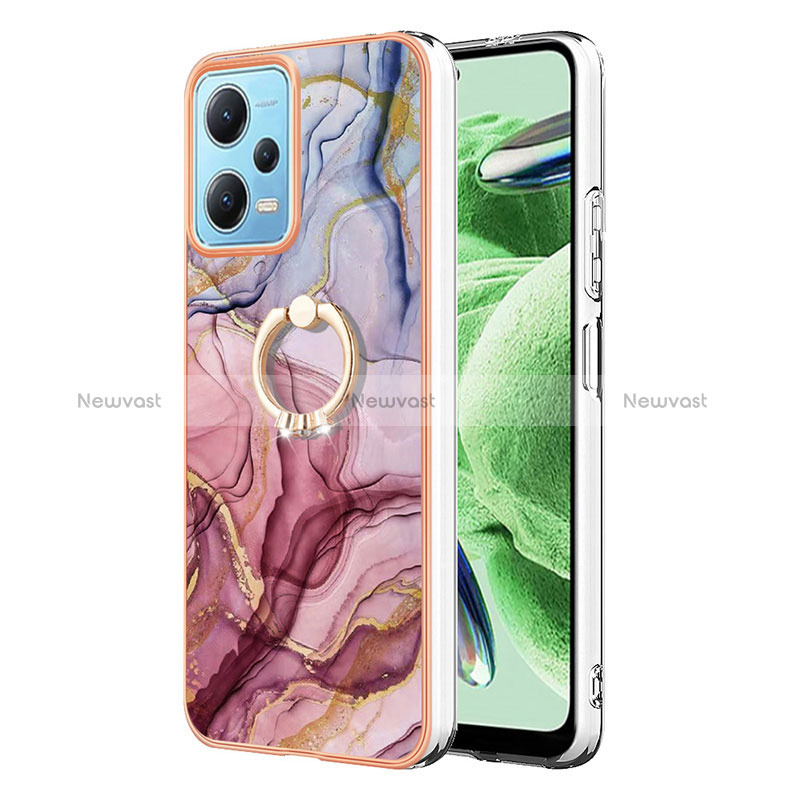 Silicone Candy Rubber Gel Fashionable Pattern Soft Case Cover with Finger Ring Stand YB1 for Xiaomi Poco X5 5G Mixed