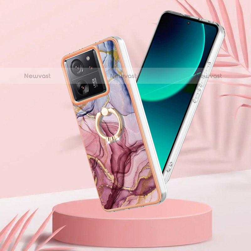 Silicone Candy Rubber Gel Fashionable Pattern Soft Case Cover with Finger Ring Stand YB1 for Xiaomi Redmi K60 Ultra 5G