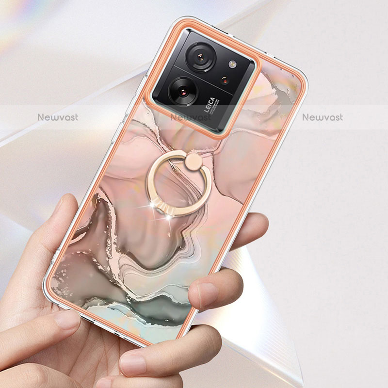 Silicone Candy Rubber Gel Fashionable Pattern Soft Case Cover with Finger Ring Stand YB1 for Xiaomi Redmi K60 Ultra 5G