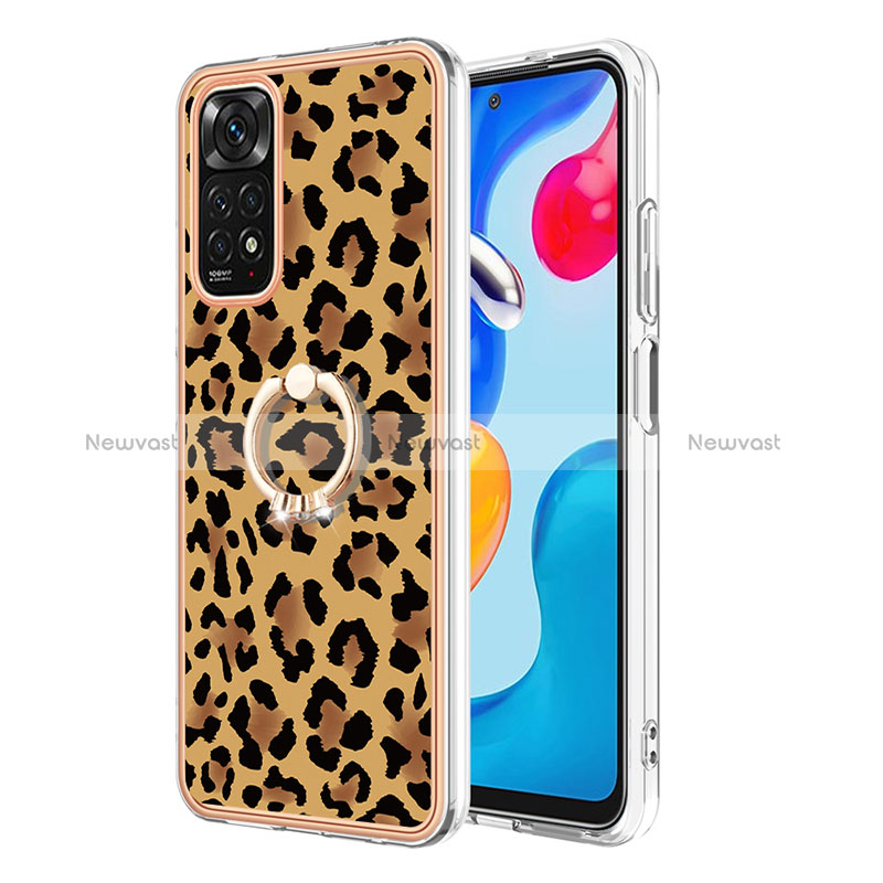 Silicone Candy Rubber Gel Fashionable Pattern Soft Case Cover with Finger Ring Stand YB1 for Xiaomi Redmi Note 11 4G (2022)