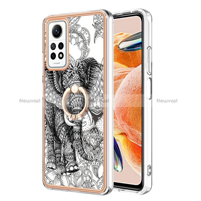 Silicone Candy Rubber Gel Fashionable Pattern Soft Case Cover with Finger Ring Stand YB1 for Xiaomi Redmi Note 11 Pro 5G