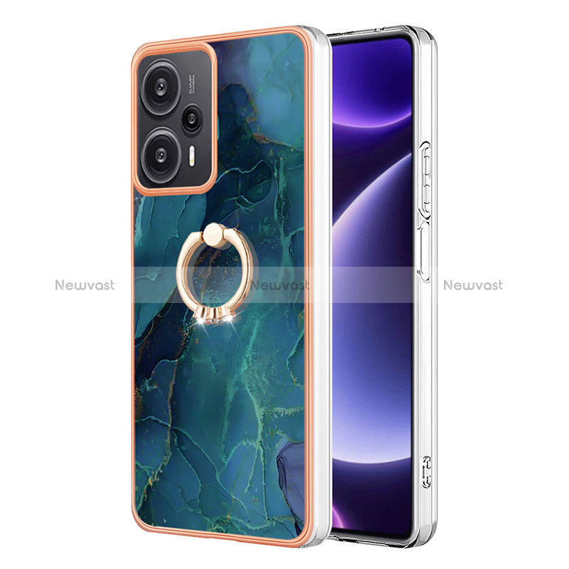 Silicone Candy Rubber Gel Fashionable Pattern Soft Case Cover with Finger Ring Stand YB1 for Xiaomi Redmi Note 12 Turbo 5G