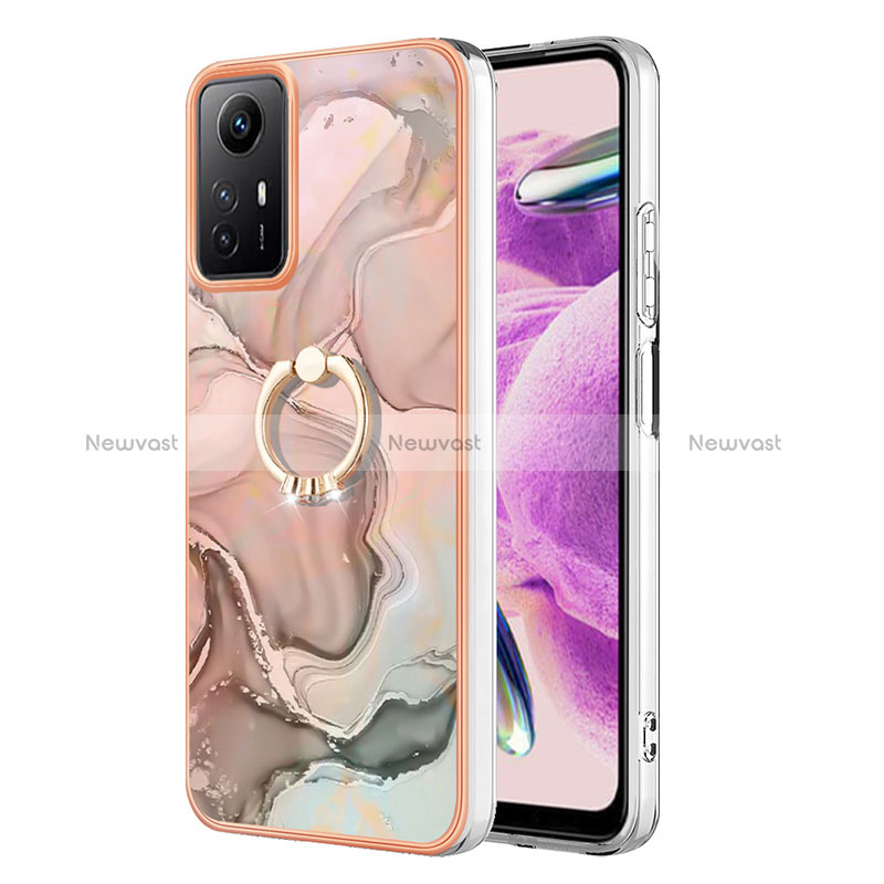 Silicone Candy Rubber Gel Fashionable Pattern Soft Case Cover with Finger Ring Stand YB1 for Xiaomi Redmi Note 12S