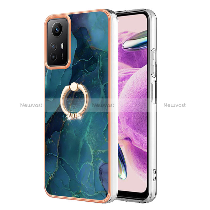 Silicone Candy Rubber Gel Fashionable Pattern Soft Case Cover with Finger Ring Stand YB1 for Xiaomi Redmi Note 12S