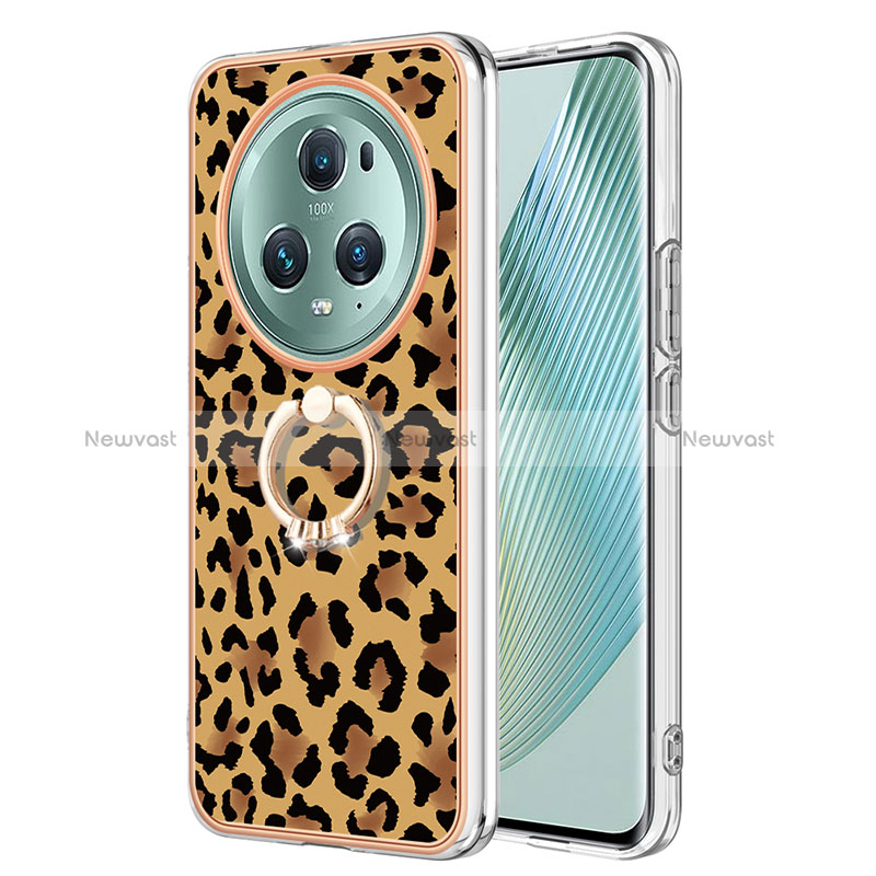 Silicone Candy Rubber Gel Fashionable Pattern Soft Case Cover with Finger Ring Stand YB2 for Huawei Honor Magic5 Pro 5G