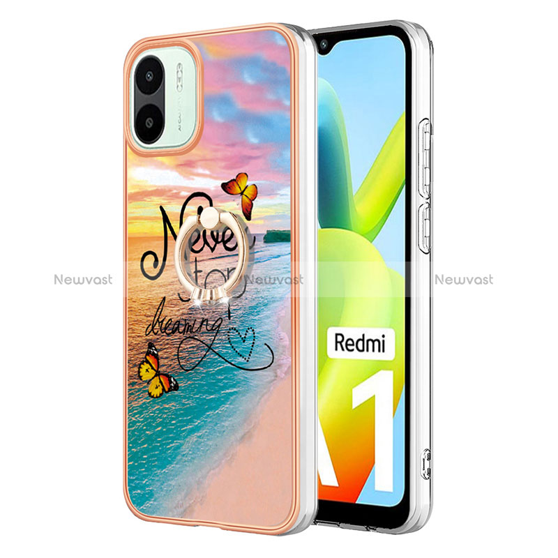 Silicone Candy Rubber Gel Fashionable Pattern Soft Case Cover with Finger Ring Stand YB3 for Xiaomi Poco C50