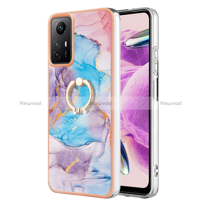 Silicone Candy Rubber Gel Fashionable Pattern Soft Case Cover with Finger Ring Stand YB3 for Xiaomi Redmi Note 12S