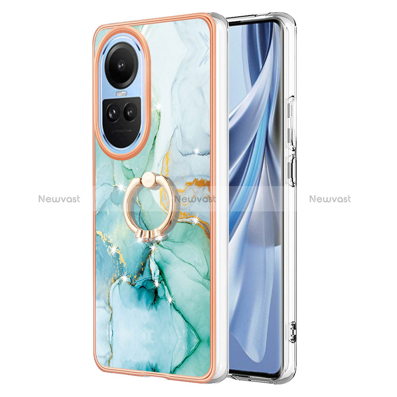Silicone Candy Rubber Gel Fashionable Pattern Soft Case Cover with Finger Ring Stand YB5 for Oppo Reno10 Pro 5G