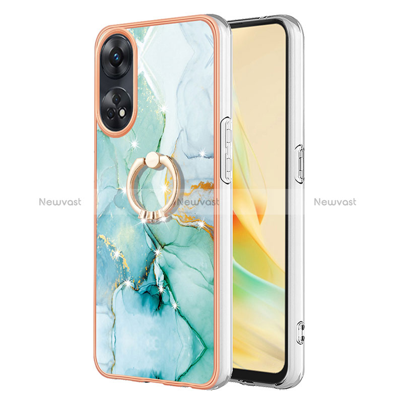 Silicone Candy Rubber Gel Fashionable Pattern Soft Case Cover with Finger Ring Stand YB5 for Oppo Reno8 T 4G