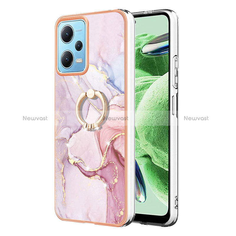 Silicone Candy Rubber Gel Fashionable Pattern Soft Case Cover with Finger Ring Stand YB5 for Xiaomi Poco X5 5G