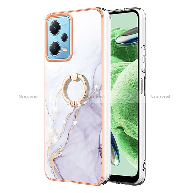 Silicone Candy Rubber Gel Fashionable Pattern Soft Case Cover with Finger Ring Stand YB5 for Xiaomi Poco X5 5G