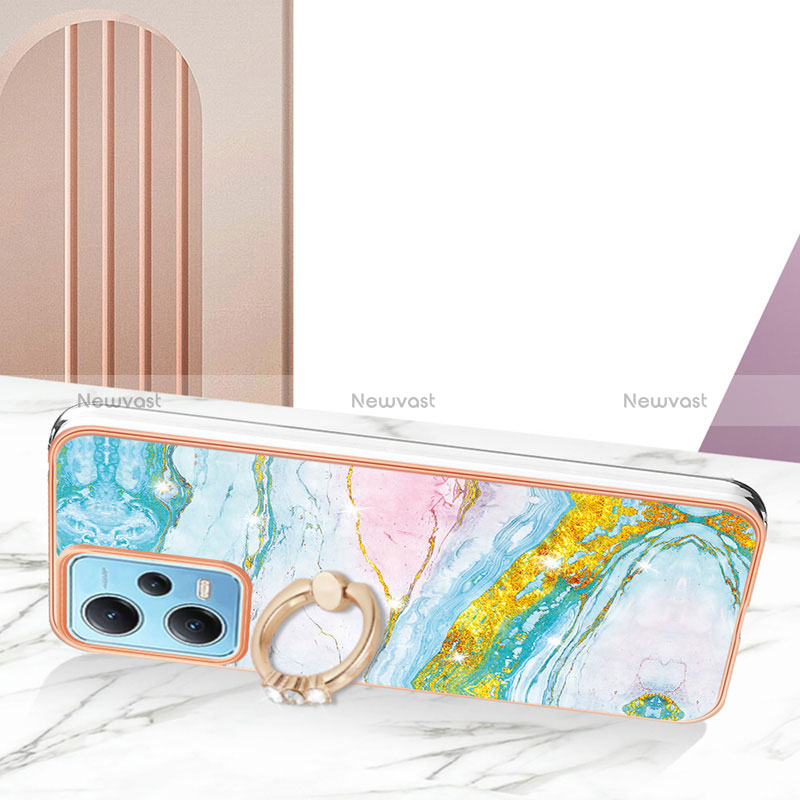 Silicone Candy Rubber Gel Fashionable Pattern Soft Case Cover with Finger Ring Stand YB5 for Xiaomi Poco X5 5G