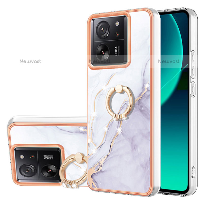 Silicone Candy Rubber Gel Fashionable Pattern Soft Case Cover with Finger Ring Stand YB5 for Xiaomi Redmi K60 Ultra 5G