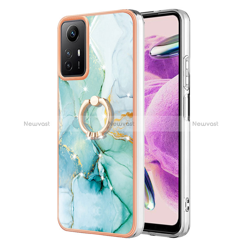 Silicone Candy Rubber Gel Fashionable Pattern Soft Case Cover with Finger Ring Stand YB5 for Xiaomi Redmi Note 12S