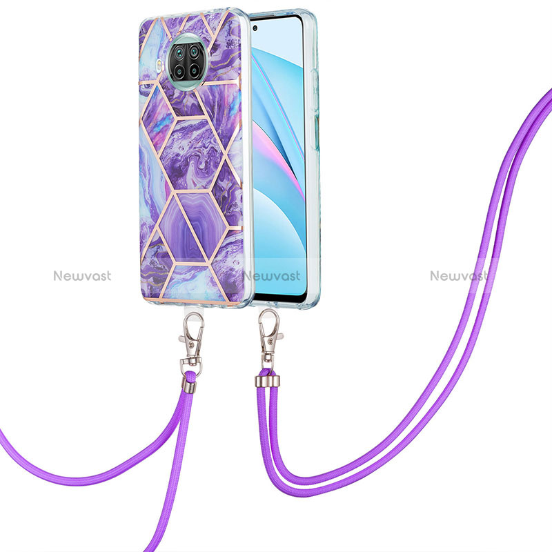 Silicone Candy Rubber Gel Fashionable Pattern Soft Case Cover with Lanyard Strap Y01B for Xiaomi Mi 10i 5G