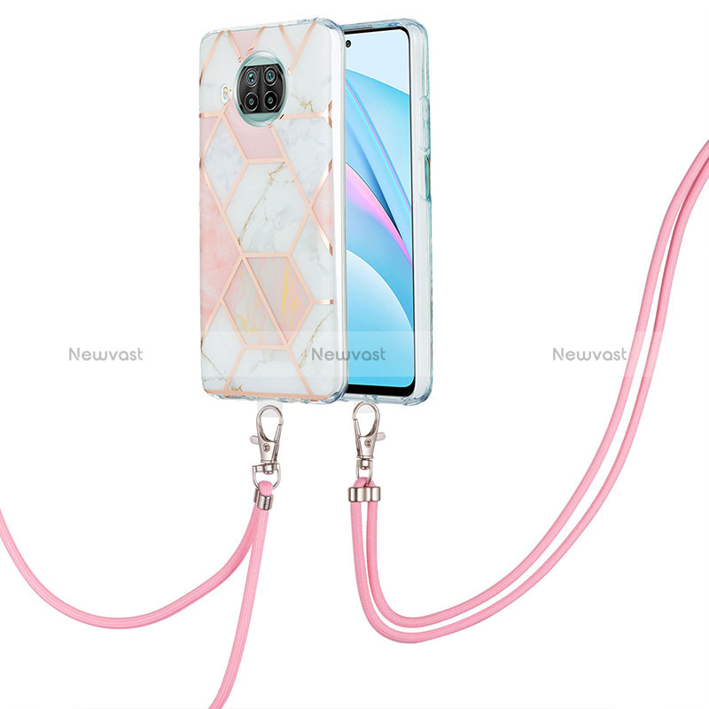 Silicone Candy Rubber Gel Fashionable Pattern Soft Case Cover with Lanyard Strap Y01B for Xiaomi Mi 10i 5G