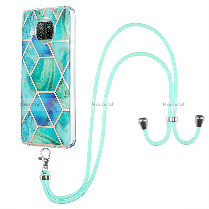 Silicone Candy Rubber Gel Fashionable Pattern Soft Case Cover with Lanyard Strap Y01B for Xiaomi Mi 10i 5G