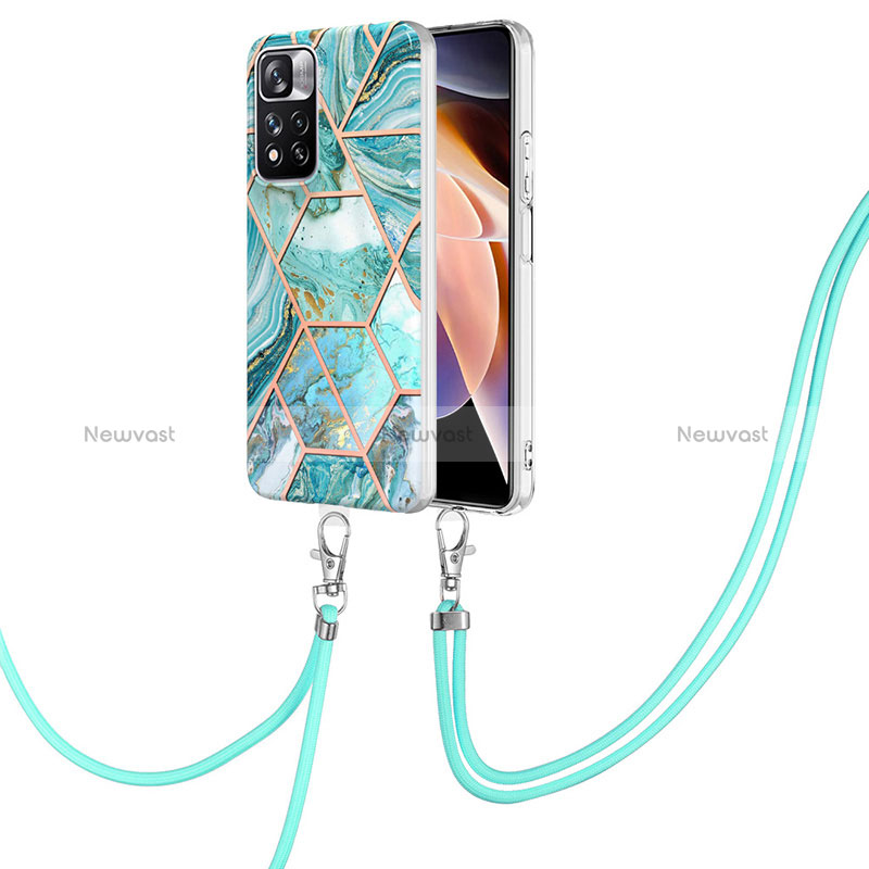 Silicone Candy Rubber Gel Fashionable Pattern Soft Case Cover with Lanyard Strap Y01B for Xiaomi Mi 11i 5G (2022)