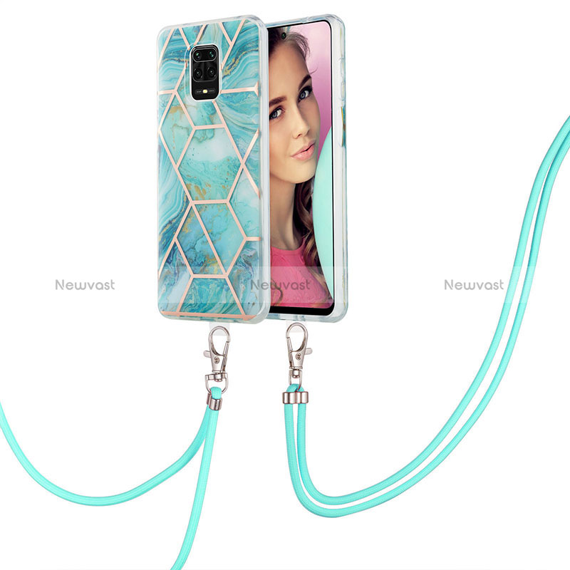 Silicone Candy Rubber Gel Fashionable Pattern Soft Case Cover with Lanyard Strap Y01B for Xiaomi Poco M2 Pro