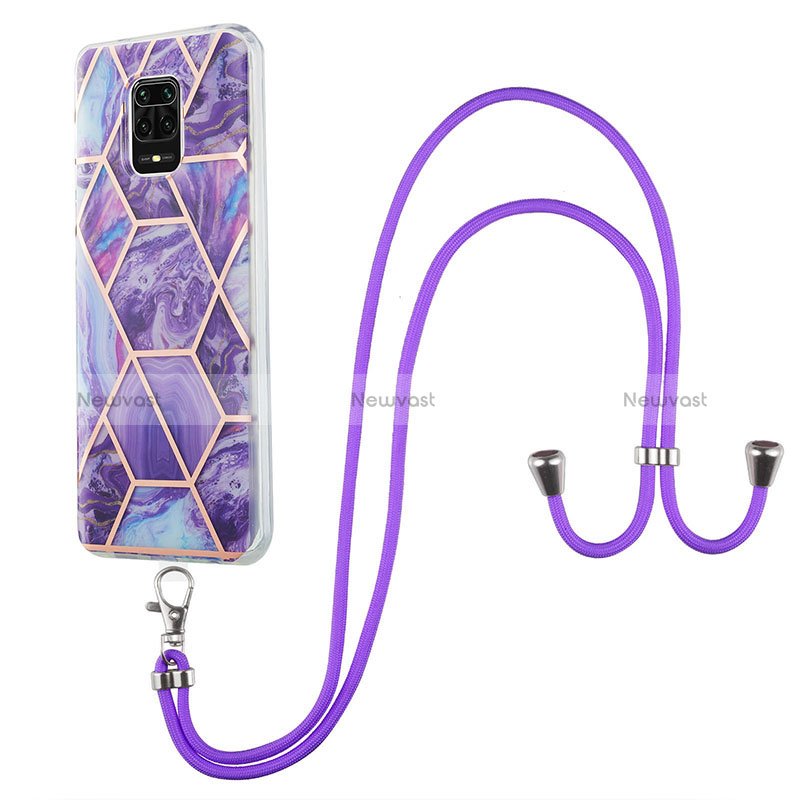 Silicone Candy Rubber Gel Fashionable Pattern Soft Case Cover with Lanyard Strap Y01B for Xiaomi Poco M2 Pro