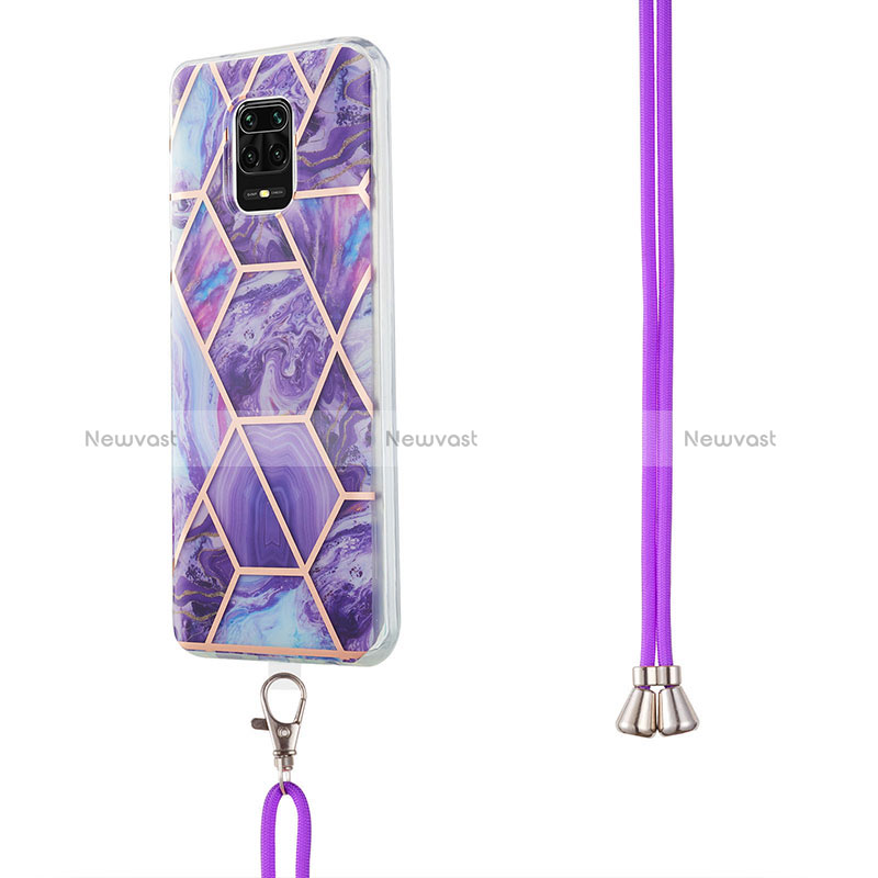 Silicone Candy Rubber Gel Fashionable Pattern Soft Case Cover with Lanyard Strap Y01B for Xiaomi Poco M2 Pro