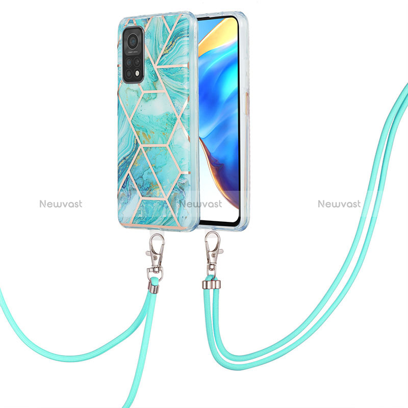 Silicone Candy Rubber Gel Fashionable Pattern Soft Case Cover with Lanyard Strap Y01B for Xiaomi Redmi K30S 5G