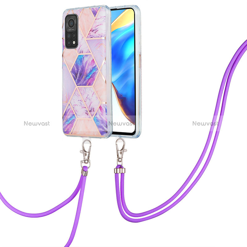 Silicone Candy Rubber Gel Fashionable Pattern Soft Case Cover with Lanyard Strap Y01B for Xiaomi Redmi K30S 5G