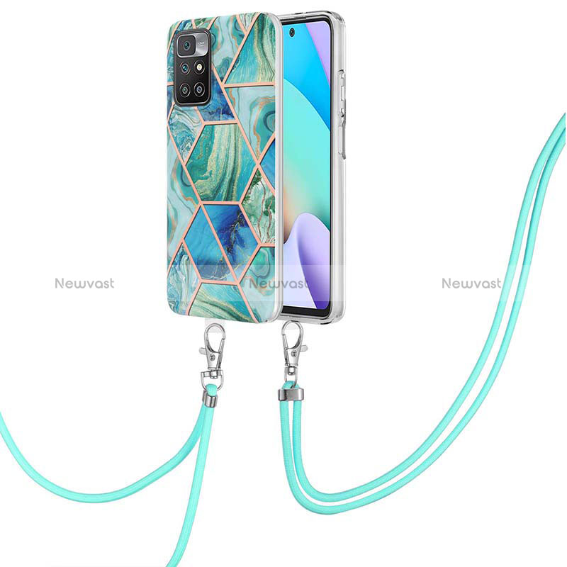 Silicone Candy Rubber Gel Fashionable Pattern Soft Case Cover with Lanyard Strap Y01B for Xiaomi Redmi Note 11 4G (2021)