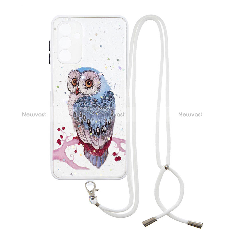 Silicone Candy Rubber Gel Fashionable Pattern Soft Case Cover with Lanyard Strap Y01X for Samsung Galaxy A04s Mixed