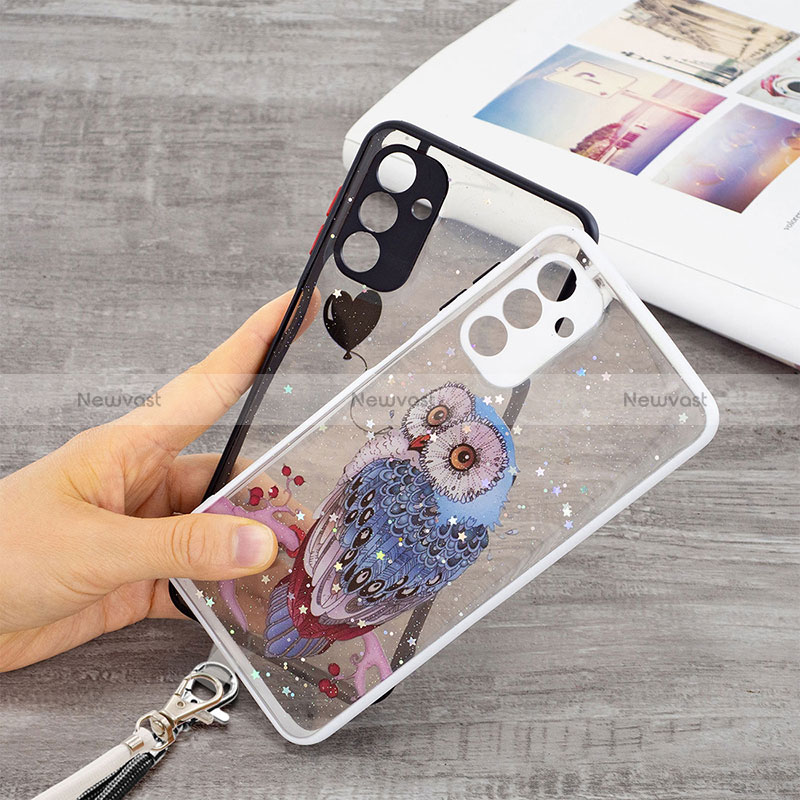 Silicone Candy Rubber Gel Fashionable Pattern Soft Case Cover with Lanyard Strap Y01X for Samsung Galaxy A13 5G