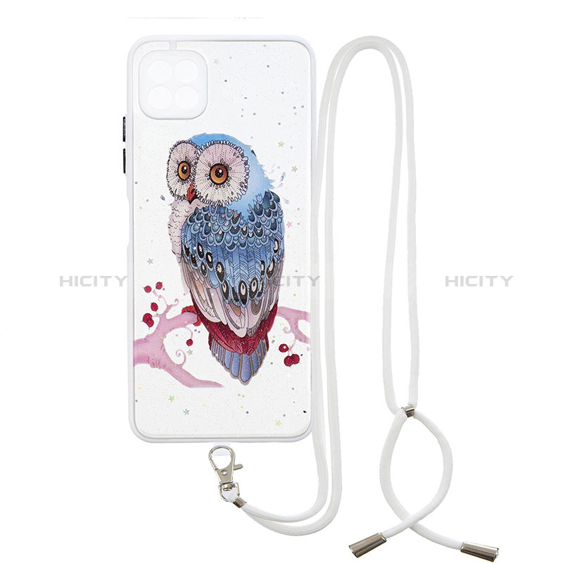 Silicone Candy Rubber Gel Fashionable Pattern Soft Case Cover with Lanyard Strap Y01X for Samsung Galaxy F42 5G Mixed