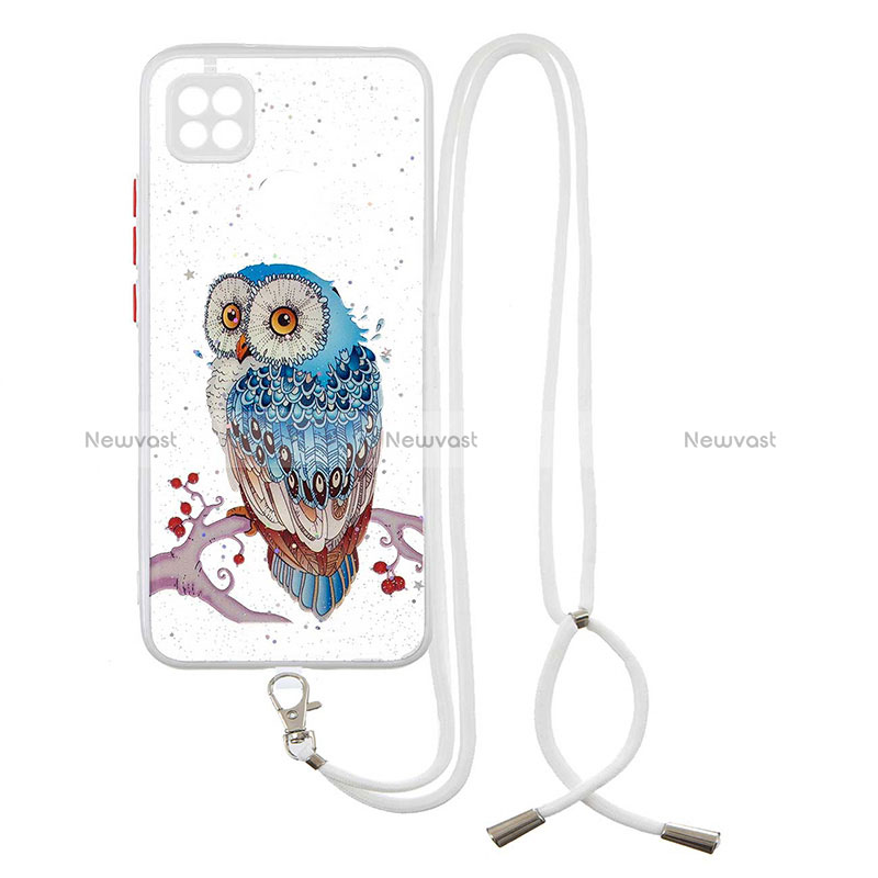 Silicone Candy Rubber Gel Fashionable Pattern Soft Case Cover with Lanyard Strap Y01X for Xiaomi POCO C3