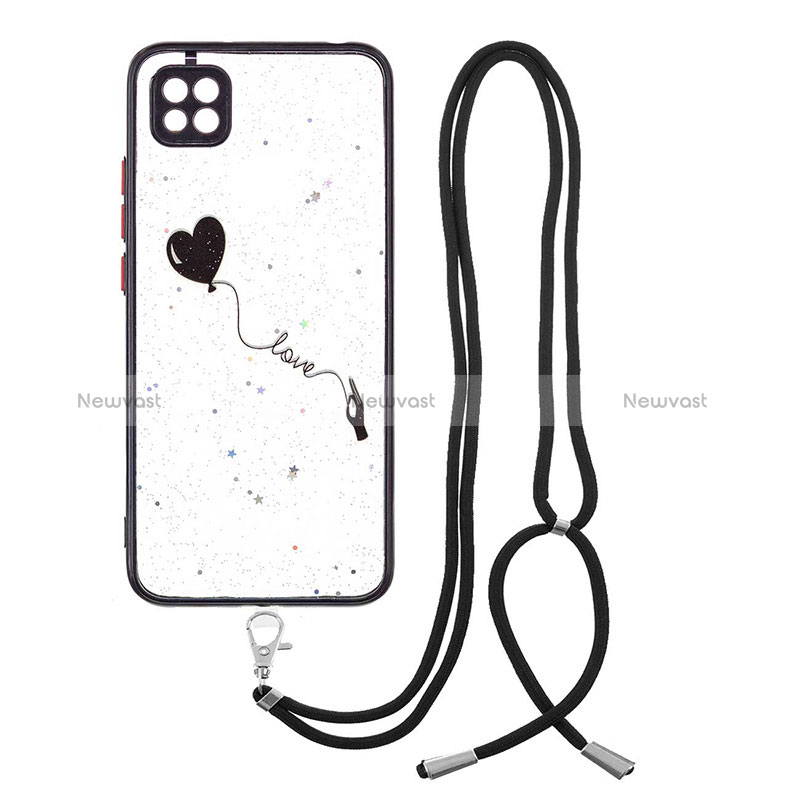 Silicone Candy Rubber Gel Fashionable Pattern Soft Case Cover with Lanyard Strap Y01X for Xiaomi POCO C3