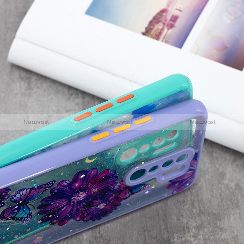 Silicone Candy Rubber Gel Fashionable Pattern Soft Case Cover with Lanyard Strap Y01X for Xiaomi Redmi 9 Prime India