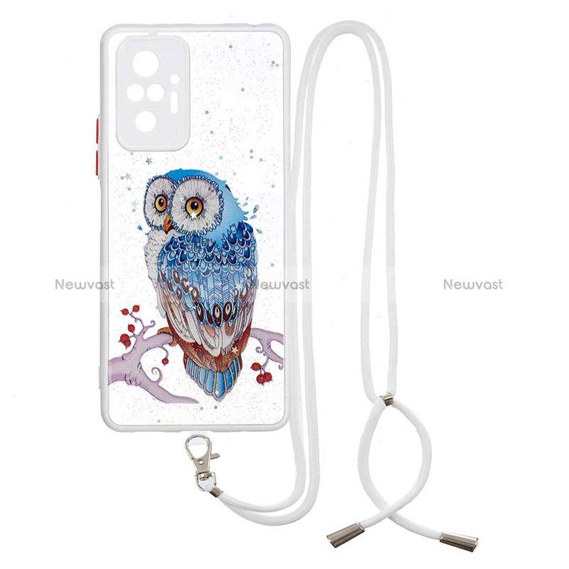 Silicone Candy Rubber Gel Fashionable Pattern Soft Case Cover with Lanyard Strap Y01X for Xiaomi Redmi Note 10 Pro Max Mixed